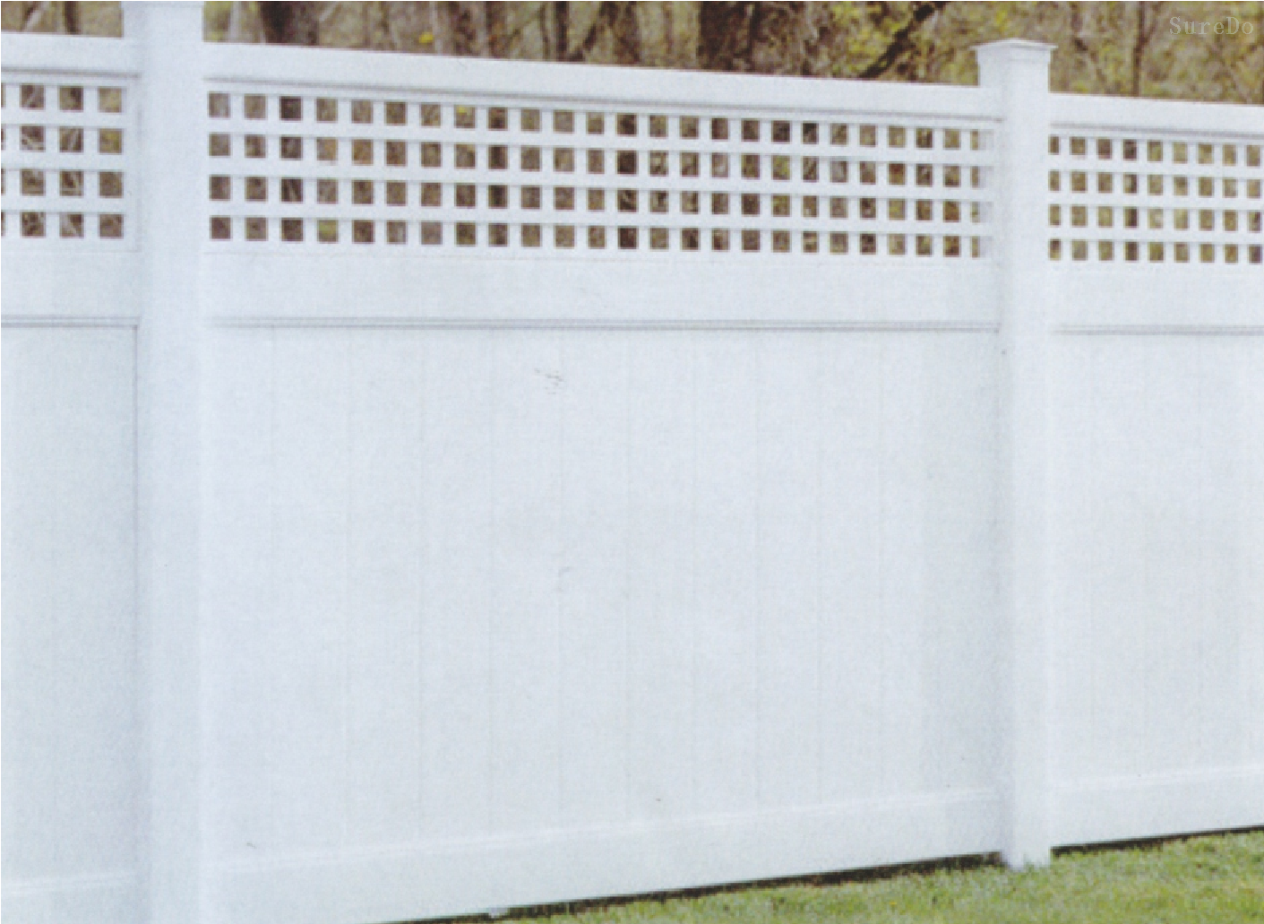 HF003 Vinyl Privacy Fence With Top Lattice